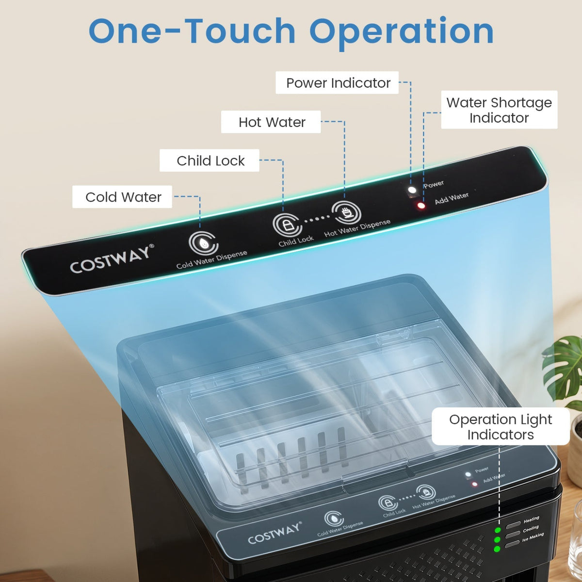 3-in-1 Water Dispenser with Ice Maker - Bottom Loading