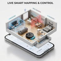 Smart Robot Vacuum Cleaner & Mop, 5000Pa Suction Auto Sweep & Mop, Carpet Boost, Edge & Spot Cleaning | App, Remote & Button Control Auto Recharge, 110 Min Runtime for Hard Floors & Pet Hair