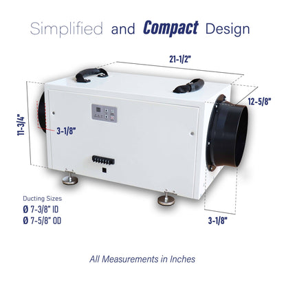 Pioneer® QHD070 115V 70-Pint Per Day Whole-House Commercial Grade Ductable High Performance Dehumidifier