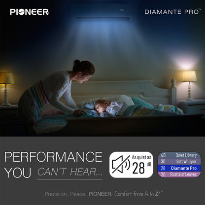 Pioneer® Diamante Pro™ 12,000 BTU 20 SEER2 230V High-Wall Ductless Mini-Split Air Conditioner Inverter Heat Pump with 16 Ft. Kit