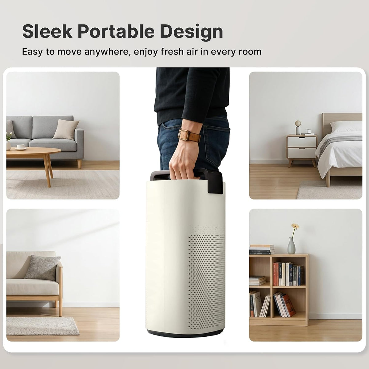 MR7566-WF HEPA Air Purifier for Large Room Home, 3600 Ft², Ivory