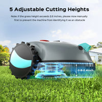 Robot Lawn Mower Built for Smart Navigation, Visual Recognition System, 1600 Sq Ft Coverage, Adjustable Height