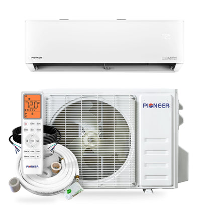 Pioneer® Quantum Hyperformance™ 24,000 BTU 22.5 SEER2 230V High-Wall Ductless Energy-Star Mini-Split Air Conditioner Inverter Hyper Heat Pump Full Set
