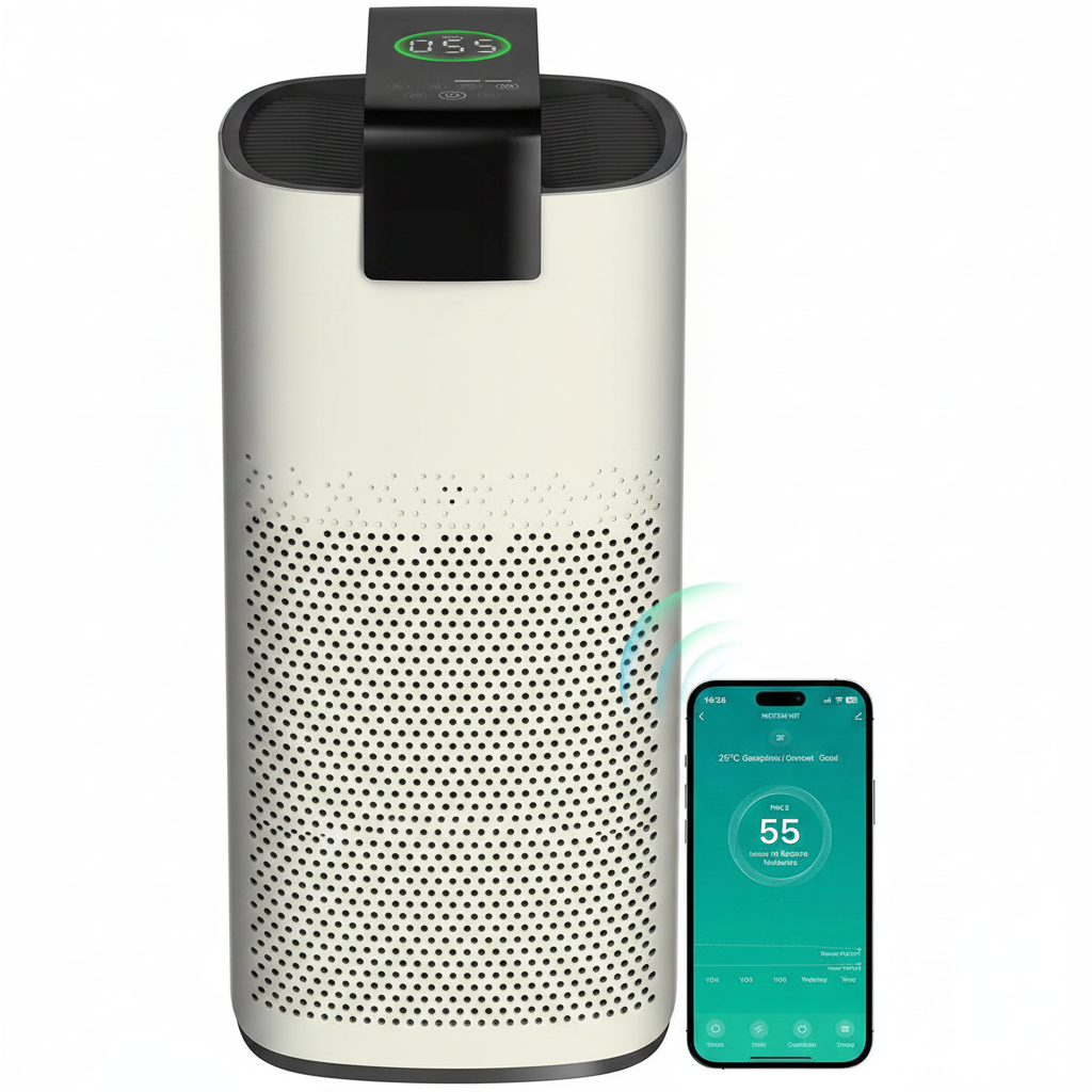 MR7566-WF HEPA Air Purifier for Large Room Home, 3600 Ft², Ivory